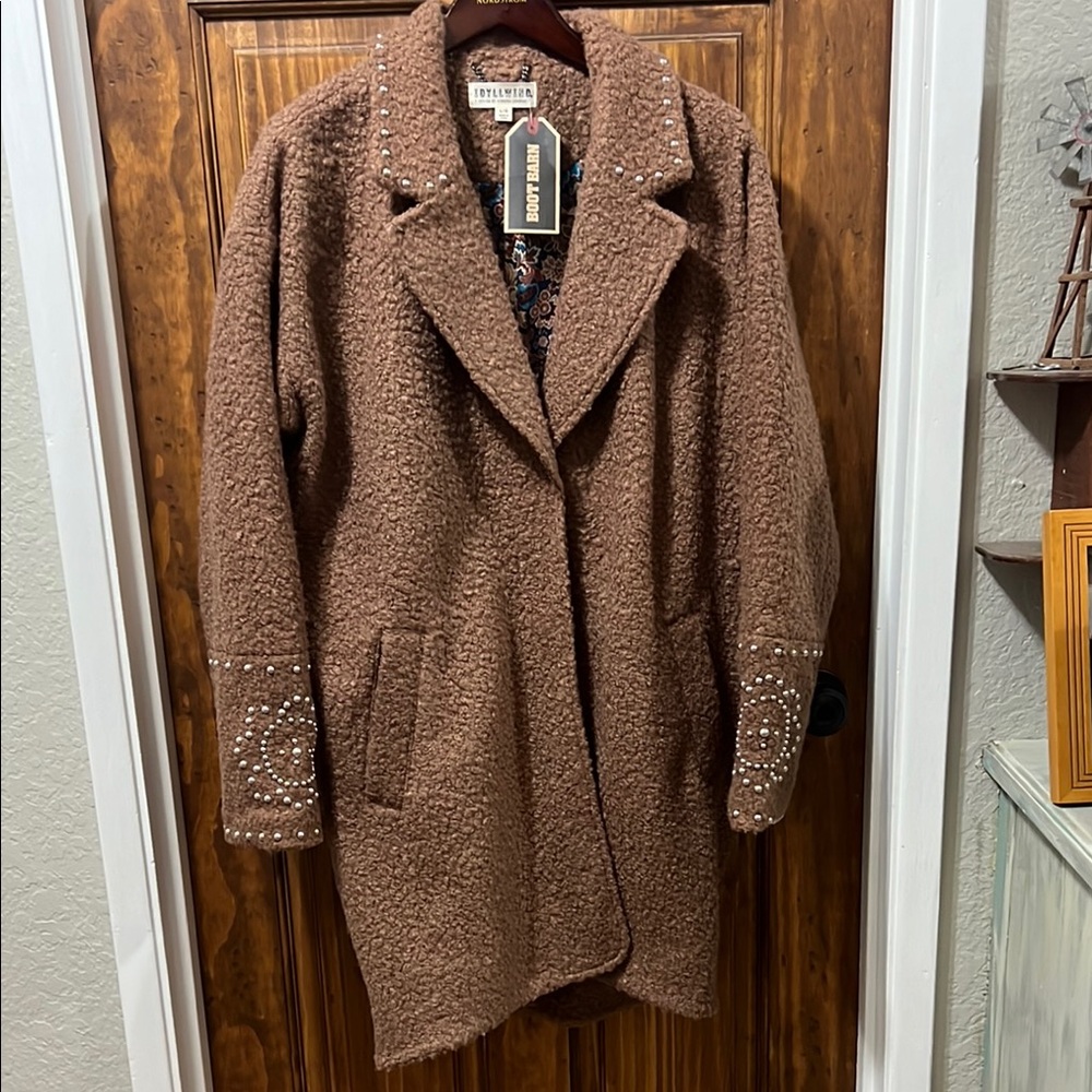 Brown Embellished Coat